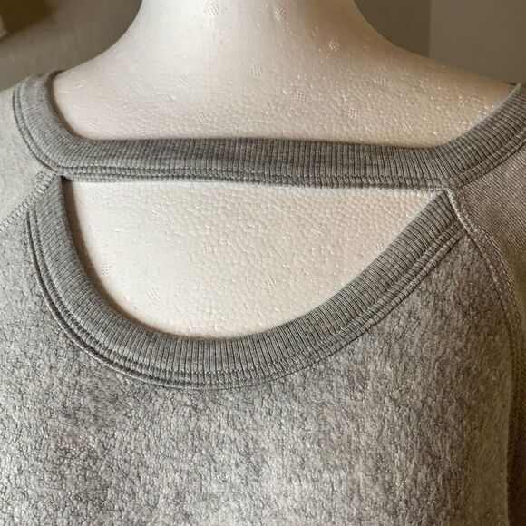 Red Haute Grey Sweater Cut Out Neck Long Sleeves Sweatshirt Type Material - Picture 2 of 10